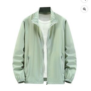 Men's Light Green Jacket Windbreaker-Unisex- XXL